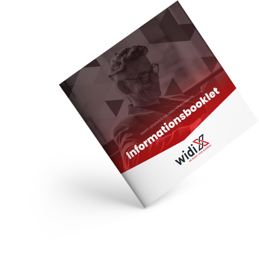 Informationsbooklet zum Download; auf dem Titelbild ist ein Versicherungsmakler zu sehen